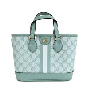 GUCCI Ophidia Small 2WAY Tote Bag 811716 GG Supreme Blue Gold Hardware